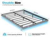 140cm190cm Grey Floating Double Bed Frame with LED Lights, Metal Platform Bed with Underbed T6135P516184