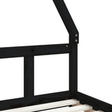 Kids Bed Frame Black 90x200 cm Solid Wood Pine 834455
