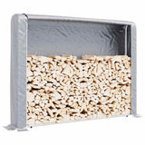 Firewood Rack with Rain Cover 200x25x150 cm Galvanised steel 4100710