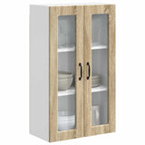 Wall Glass Cabinet PORTO Sonoma Oak 60 x 31 x 100 cm 885527
