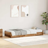 Bed Frame with Headboard Old Wood 90 x 200 cm Engineered Wood 3335235