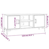 TV Cabinet Brown 110x35x48 cm Solid Pinewood 349917