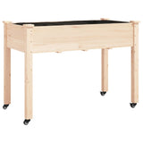 Wheeled Planter with Liner 118x59x80 cm Solid Wood Fir 3157826