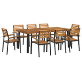 9 Piece Garden Dining Set Solid Wood Acacia and Metal 3155425