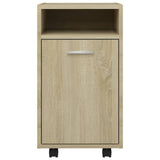 Side Cabinet with Wheels Sonoma Oak 33x38x60 cm Engineered Wood 803050