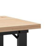 ZNTS Coffee Table O-Frame 40x40x35.5 cm Solid Wood Pine and Steel 3282724