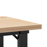 ZNTS Coffee Table O-Frame 40x40x35.5 cm Solid Wood Pine and Steel 3282724