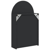 Bathroom Mirror Cabinet with LED Light Arched Black 42x13x70 cm 357975