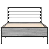 Bed Frame without Mattress Grey Sonoma 75x190 cm Small Single 845625