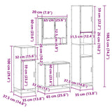 ZNTS 4 Piece Bathroom Furniture Set Sonoma Oak Engineered Wood 3301216