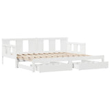 Daybed with Trundle and Drawers without Mattress White 90x200 cm 3302226