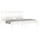 Bed Frame without Mattress White 200x200 cm Solid Wood Pine 3193617
