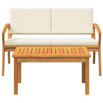 Bistro Set with Cushion 2 pcs Brown Solid Acacia wood 4106468
