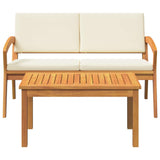 Bistro Set with Cushion 2 pcs Brown Solid Acacia wood 4106468