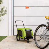 Pet Bike Trailer Green and Black Oxford Fabric and Iron 94018