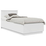 Bed Frame with Headboard White 90 x 200 cm Engineered Wood 3408117