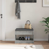 Hall Bench with Cushion Concrete Grey 63 x 38 x 45 cm 891571