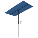 Garden Parasol with Aluminium Pole 180x110 cm Azure Blue 47335