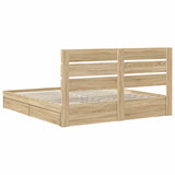 Storage Bed with Drawer Sonoma Oak 180 x 200 cm Engineered Wood 3411879