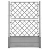 Garden Planter with Trellis 100x43x142 cm PP Stone Grey 317582