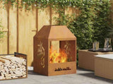 Fire Pit Brown 50 x 50 x 100 cm Weather Steel 858991