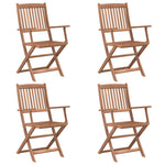 ZNTS 5 Piece Folding Outdoor Dining Set Solid Acacia Wood 44020