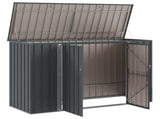 Garden Storage Box Black 214 x 82 x 132 cm Steel 42011285