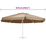 Replacement Fabric for Outdoor Parasol Taupe 610 cm 312549