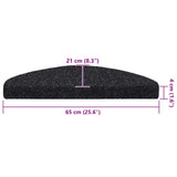 Stair Mats Self-adhesive 20 pcs 65x21x4 cm Black Half Round Large 3365645