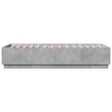 Bed Frame with LED without Mattress Concrete Grey 100x200 cm 3209628