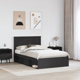 Bed Frame with Headboard Black 120 x 200 cm Solid Pine Wood 3411029