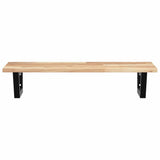 Basin Shelf Wall Mounted Steel and Solid Wood Acacia 3302667