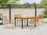 Garden Dining Set 5 pcs Beige and Brown Poly Rattan 3365495