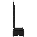 Garden Planter 3 pcs Black 120 x 40 x 125.5 cm Plastic 42002839