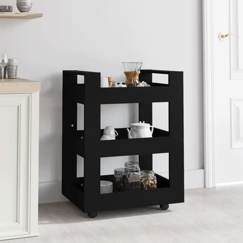 ZNTS Kitchen Trolley Black 60x45x80 cm Engineered Wood 816817