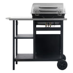 Gas BBQ Grill with 3-layer Side Table Black and Silver 47392