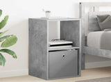 Bedside Table with Drawer 2 pcs Concrete Grey 35 x 32 x 68.5 cm 8000635