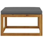 Footrest with Dark Grey Cushion Solid Wood Acacia 318557