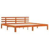 Bed Frame Wax Brown 203.5 x 205.5 x 69.5 cm Solid Wood Pine 876946