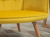 Modern Accent Chair, Upholstered Tufted Wingback Armchair with Seat Padding, Velvet Leisure Lounge T3398P329907
