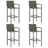 5 Piece Outdoor Bar Set with Armrest Poly Rattan Grey 3064809
