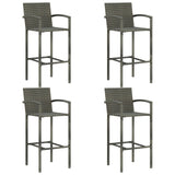 Garden Bar Set Grey Solid Acacia Wood, Poly Rattan Medium 3067957