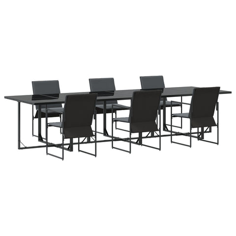 ZNTS 9 Piece Garden Dining Set with Cushions Steel and Textilene 3335859
