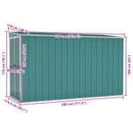 Wall-mounted Garden Shed Green 118x288x178 cm Galvanised Steel 316225