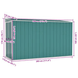 Wall-mounted Garden Shed Green 118x288x178 cm Galvanised Steel 316225