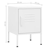 Nightstand White 35x35x51 cm Steel 336215