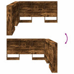 Storage Headboard with Shelf Smoked oak 135 cm Engineered wood 3335553