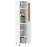 Highboard High Gloss White 34.5x34x180 cm Engineered Wood 3200107