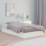 Bed Frame without Mattress White 135x190 cm Double Double Solid Wood 820712