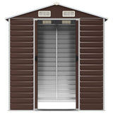 Garden Shed Brown Galvanised Steel Medium Garden Shed 3188264